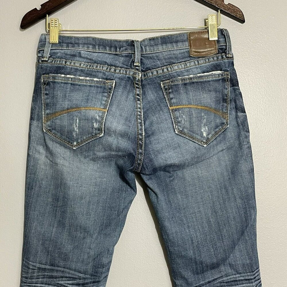 Driftwood Straight Skinny Jeans Women Size 27 Distressed Washed Retro Moto Biker - Picture 5 of 12
